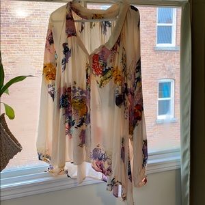 Free People Button-Up Printed Tunic Top